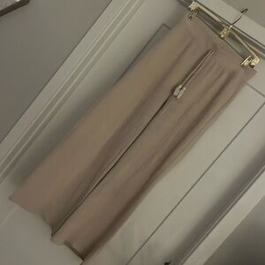 Beige waffle knit pants
